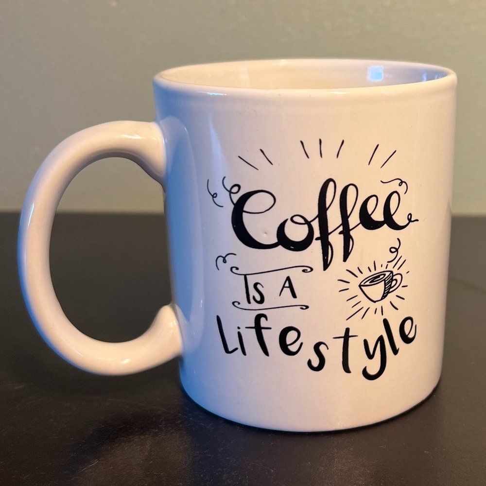 Royal Norfolk COFFEE IS A LIFESTYLE Ceramic Stoneware Mug Cup Gift Retro 12oz